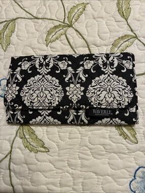 Waverly Black & White Damask Clutch Wallet